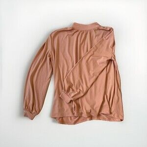 Stant Up Collar H&M Top Long  Sleeves  Medium  Maxi Tan/Pink